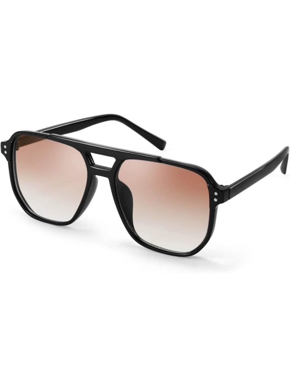 Retro Square Aviator Sunglasses for Women & Men - 70s Vintage Plastic Frame